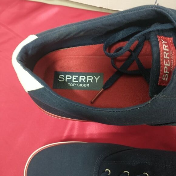 Sperry Striper Ii Men's SZ 16 Navy Sneakers . Condition is Pre-owned - Picture 4 of 9
